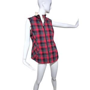 Duluth Trading Womens size S Plaid Flannel Sherpa Lumber Jack Gorpcore Zip Vest